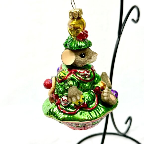 Fitz & Floyd "Chris Mouse Tree" Ornament Charming Tails w/Box - Picture 3 of 8